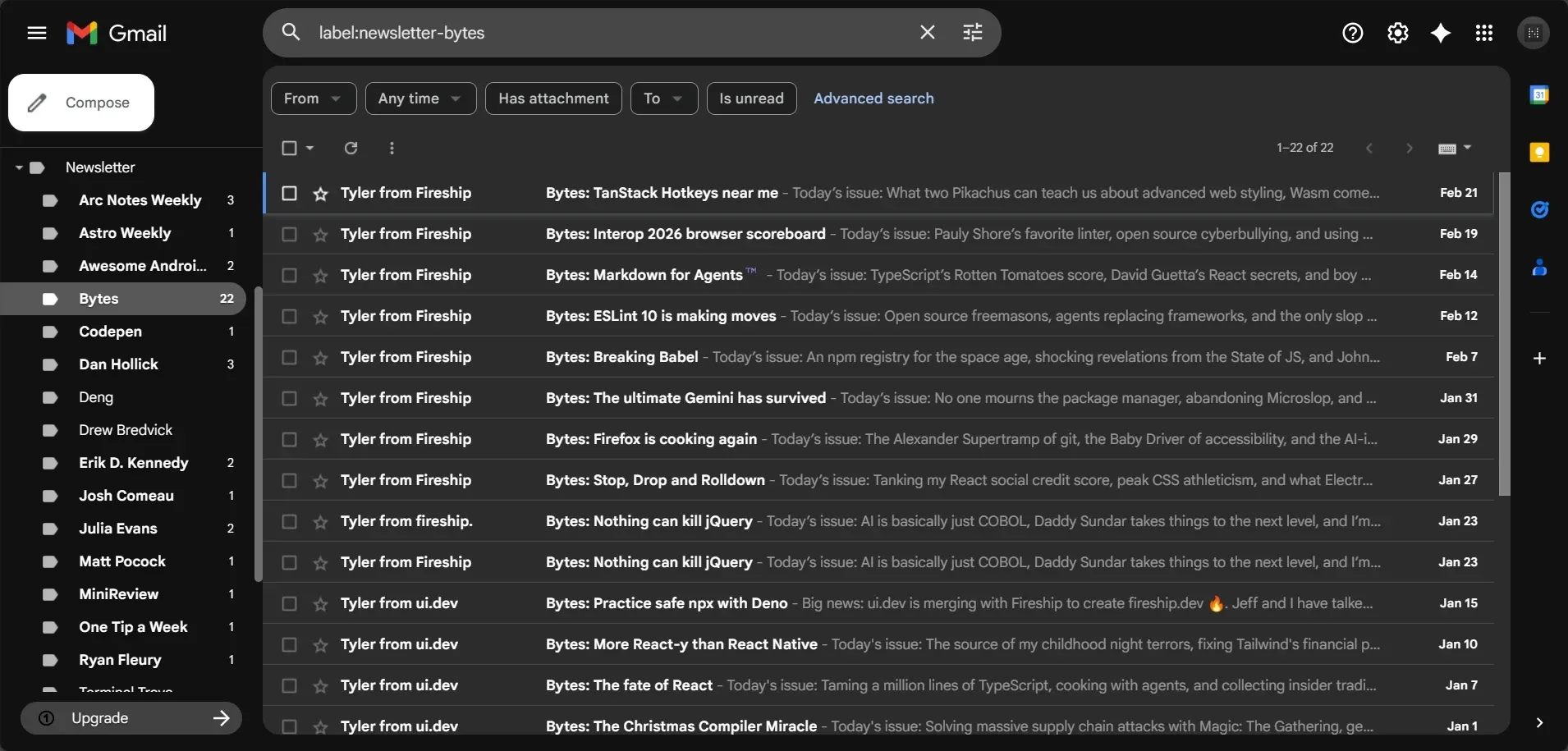Newsletter List