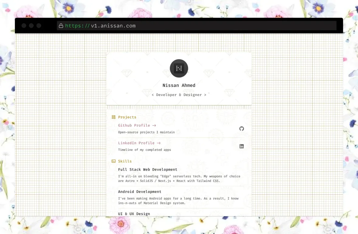 First iteration of my portfolio